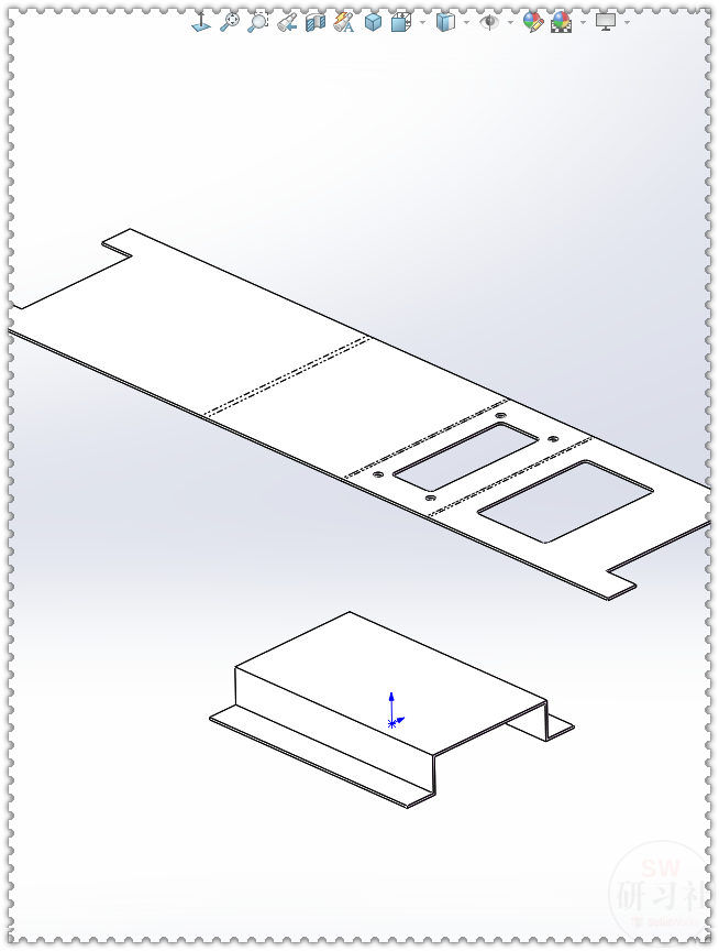 用SolidWorks把立方體轉換成鈑金機箱26.png 用SolidWorks把立方體轉換成鈑金機箱26.png